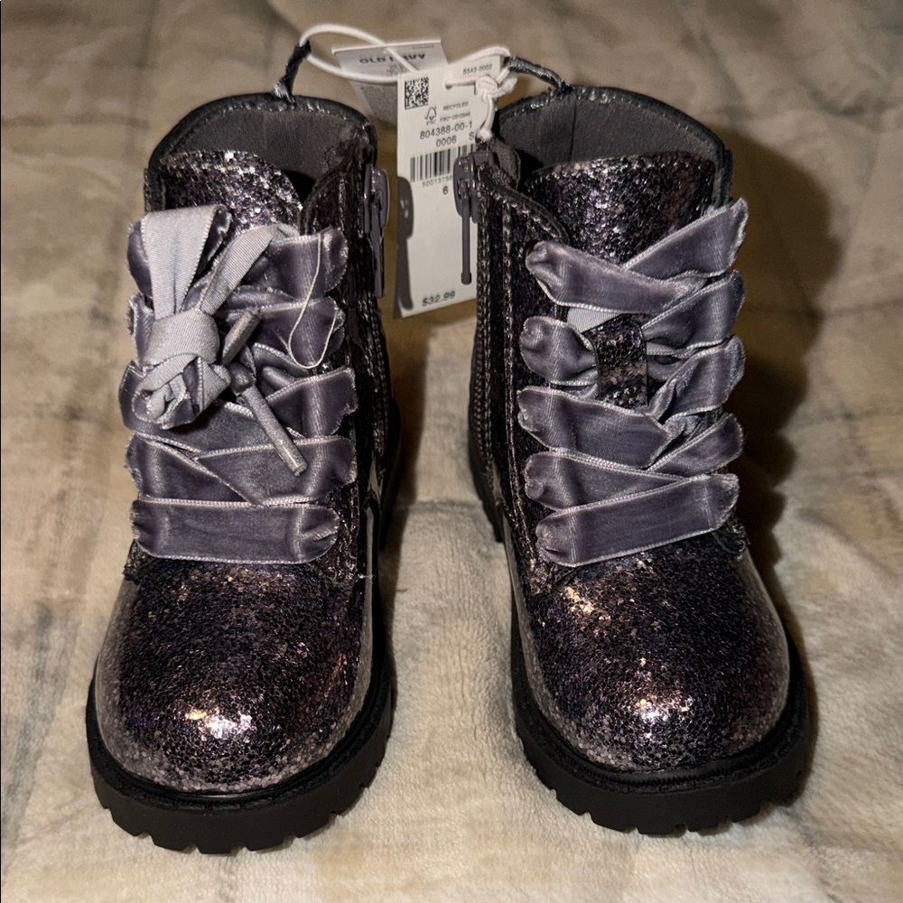 Old Navy Sparkly Black Kids Boots